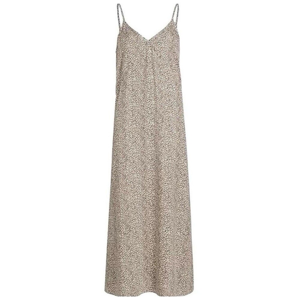 Jenni Kayne Leopard Print Maxi Slip Dress Sz L Minimalist 90s Designer - Picture 12 of 14